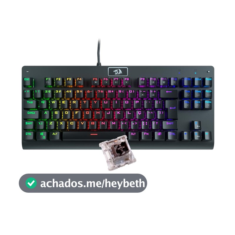 Teclado Mecânico Gamer Redragon Dark Avenger K568-2 Rgb Switch Brown Com Fio