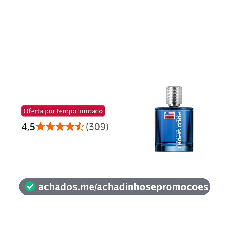 Ralph Lauren Polo Sport Perfume Masculino, Fragrância Aromática Cítrica para Homens com Estilo de Vida Ativo, Eau de Toilette Refrescante e Energizante 100ml