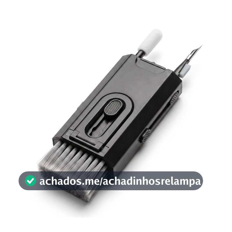 Kit de Limpeza para Eletrônicos 8 em 1 com Escovas, Flanela para Tela, Haste Macia, Frasco Spray, Removedor de Teclas e Suporte para Celular – Teclado, Fone, Notebook e Tablet Cor sortida Preto/Branco