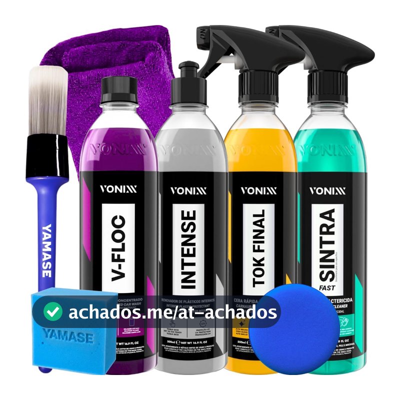Kit Limpeza Automotivo Shampoo V-Floc Cera Carnauba Tok Final Limpador Sintra Fast Renovador Plástico Intense Acessórios Yamase