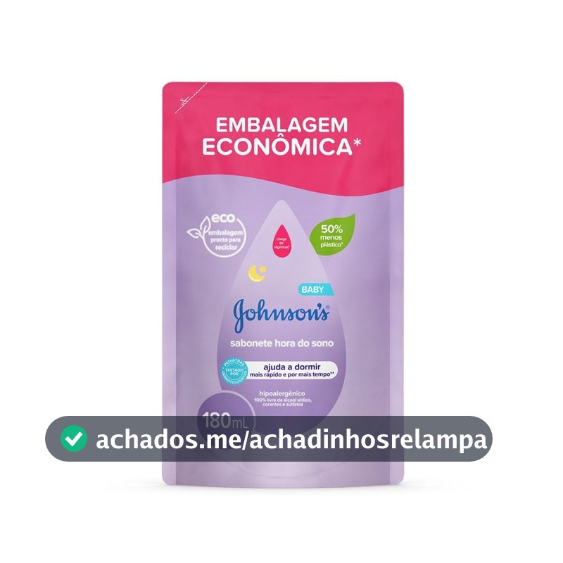 Sabonete Líquido Johnson's Baby Hora do Sono, Lavanda, Refil, 180ml
