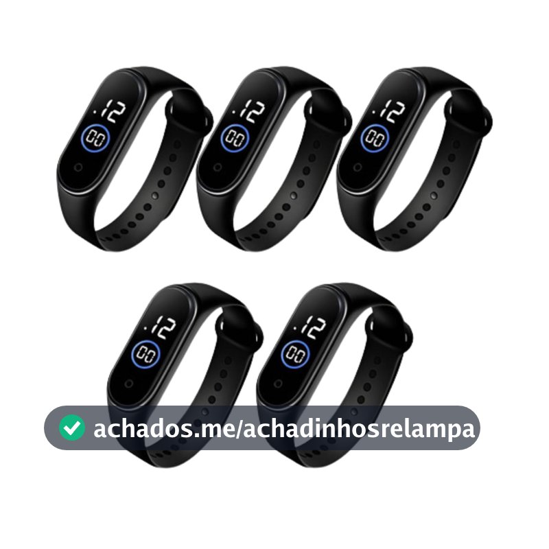 Kit com 5 Relógios Digitais LED Simples