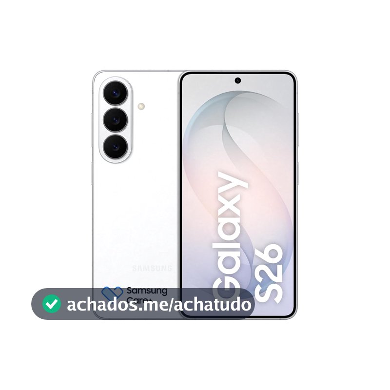 Celular Samsung Galaxy S26 5G, 256GB, 12GB RAM, Câmera Tripla de 50+12+10, Tela Grande de 6.3" - Branco