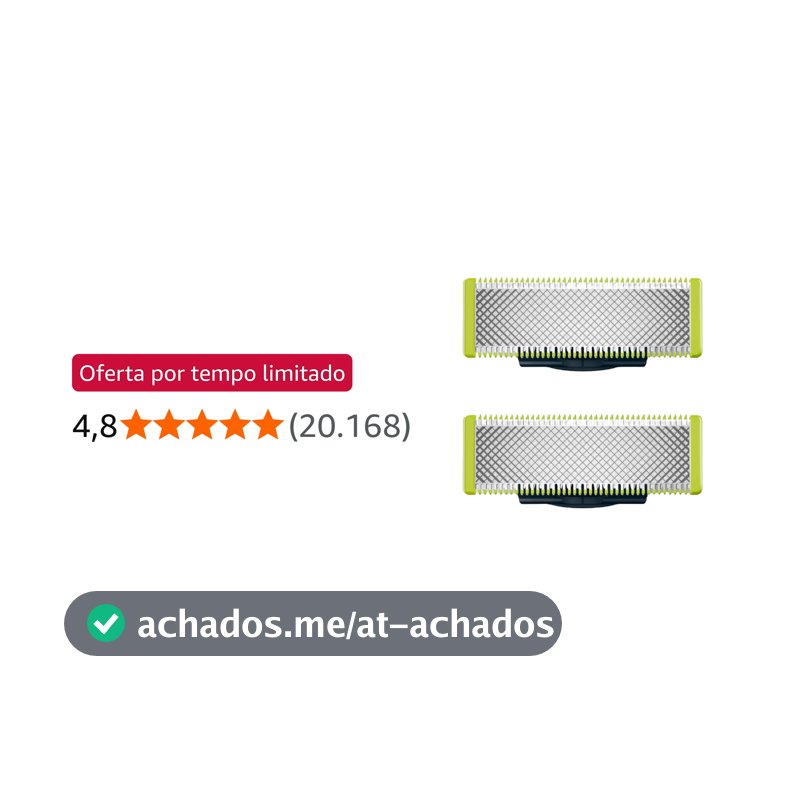 Philips OneBlade QP220/51 Lâminas de Reposição Masculinas em Aço Inoxidável – Pacote com 2 Unidades