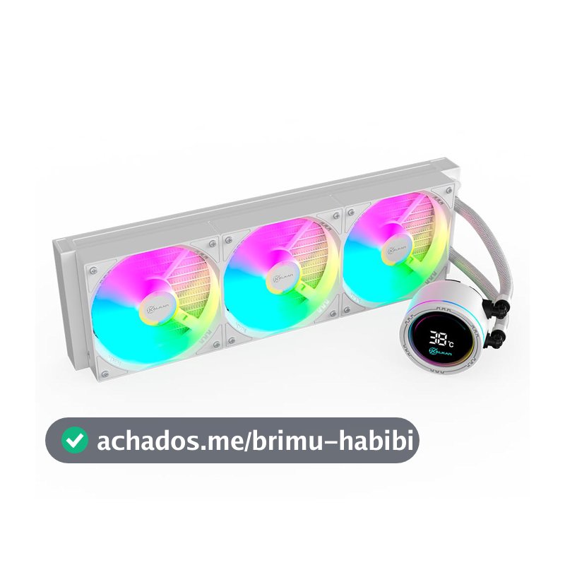 Water Cooler Gamer Kalkan Alpha 360 ARGB com display Branco KLK00049