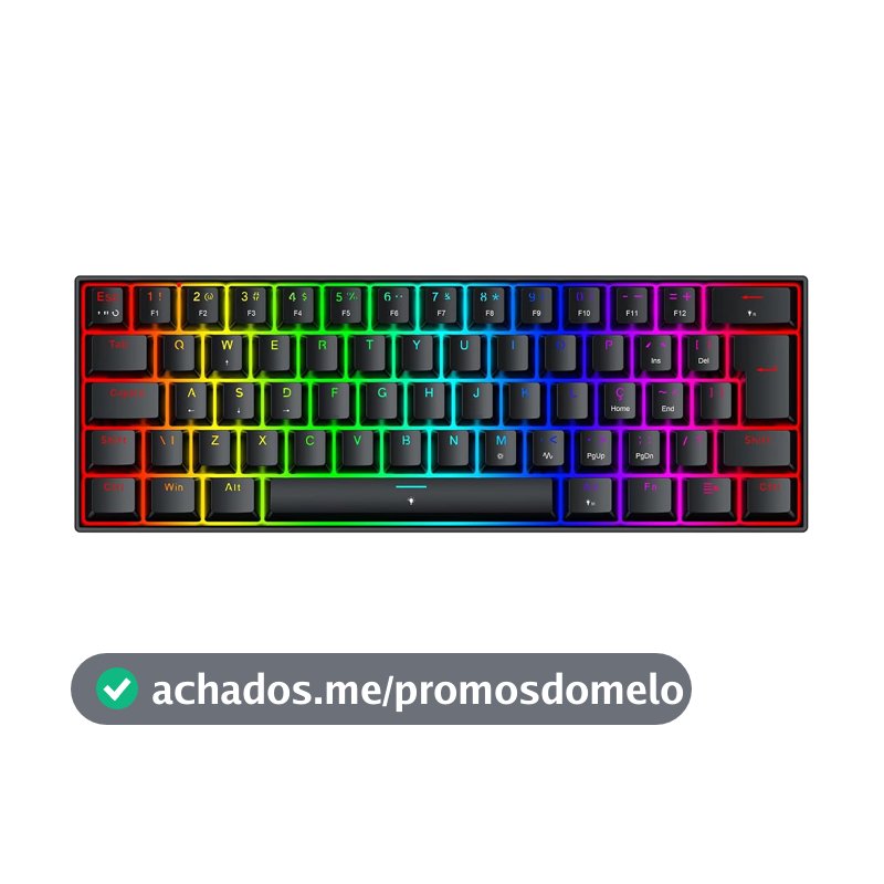 Teclado Magnético Gamer Redragon Fizz RGB Preto 60% Polling Rate 8K Rapid Trigger Switch Linear K617RGB-M