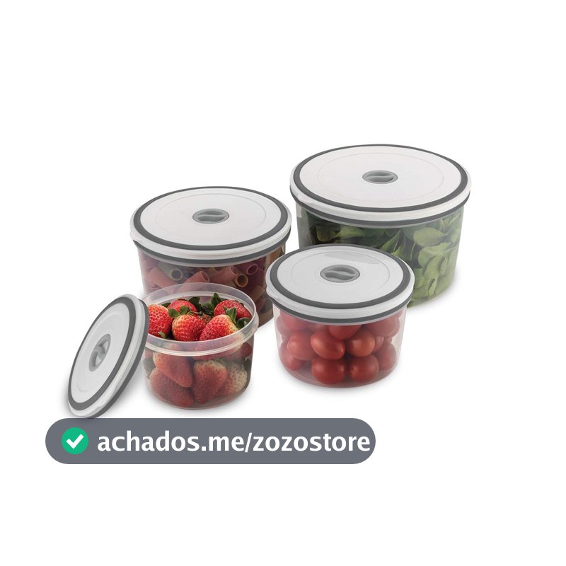 Electrolux Kit 4 Potes Herméticos Plástico Multiuso Vedação Silicone