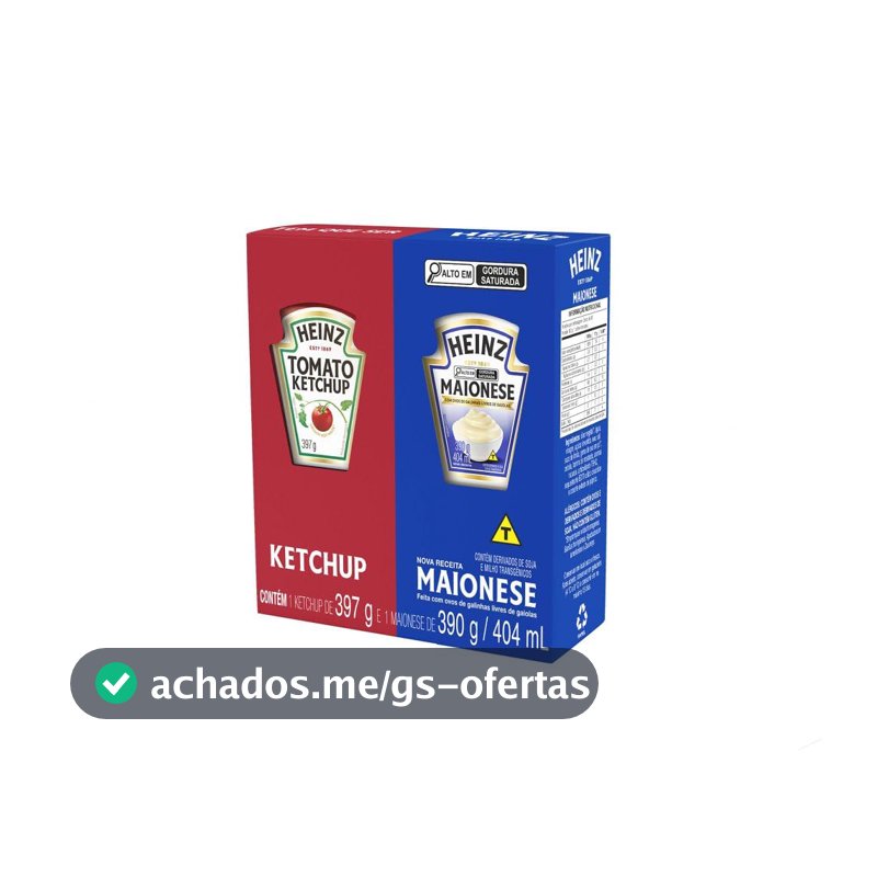 Heinz Pack Ketchup 397G + Maionese 390G