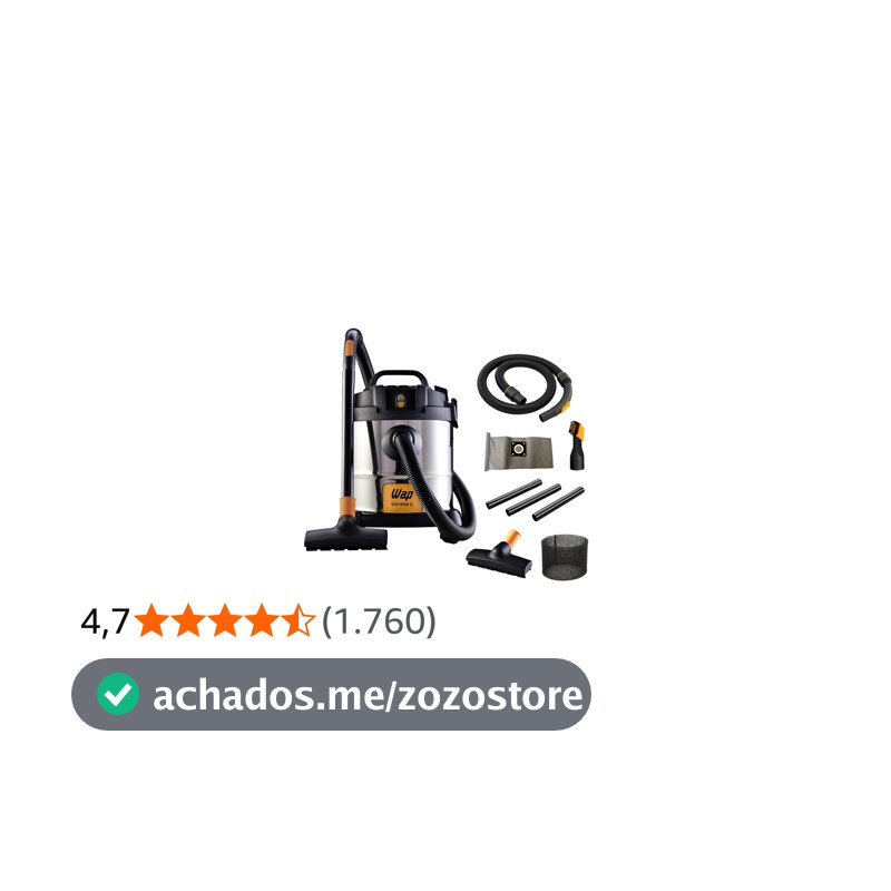 WAP Aspirador de Pó e Água Barril GTW INOX 12, Compacto, 12 Litros, com Filtro Lavável, 160mbar 1400W 127V