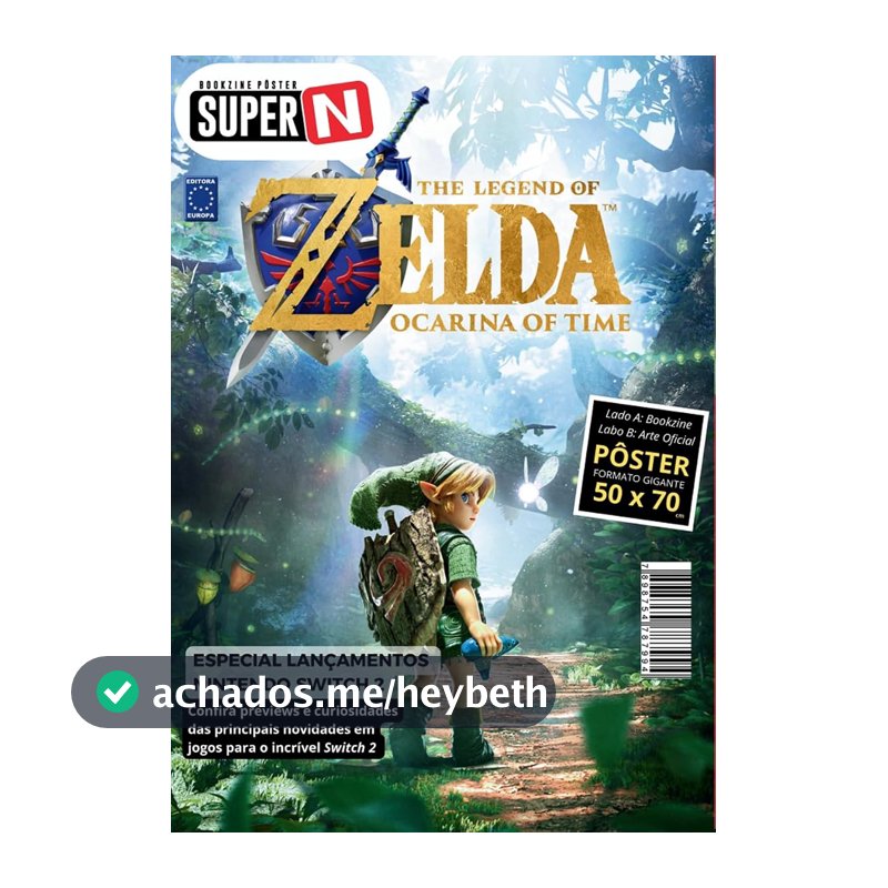 Zelda: Ocarina of Time (Versão lisa, sem dobras, enviada em tubo protetor) - Superpôster Super N