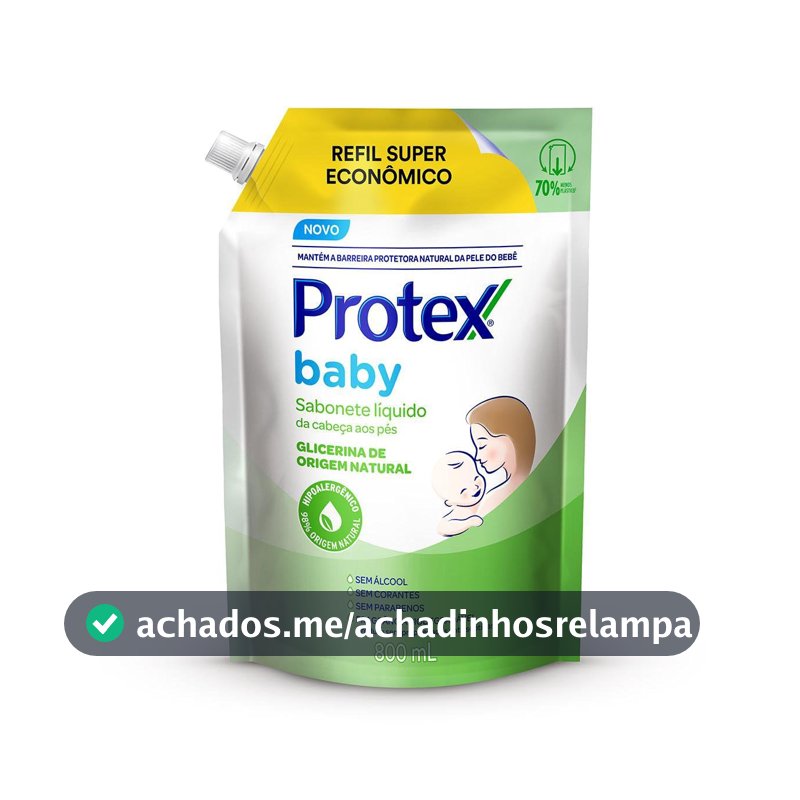 Protex Baby Glicerina Natural Sabonete Líquido Refil, 800ml
