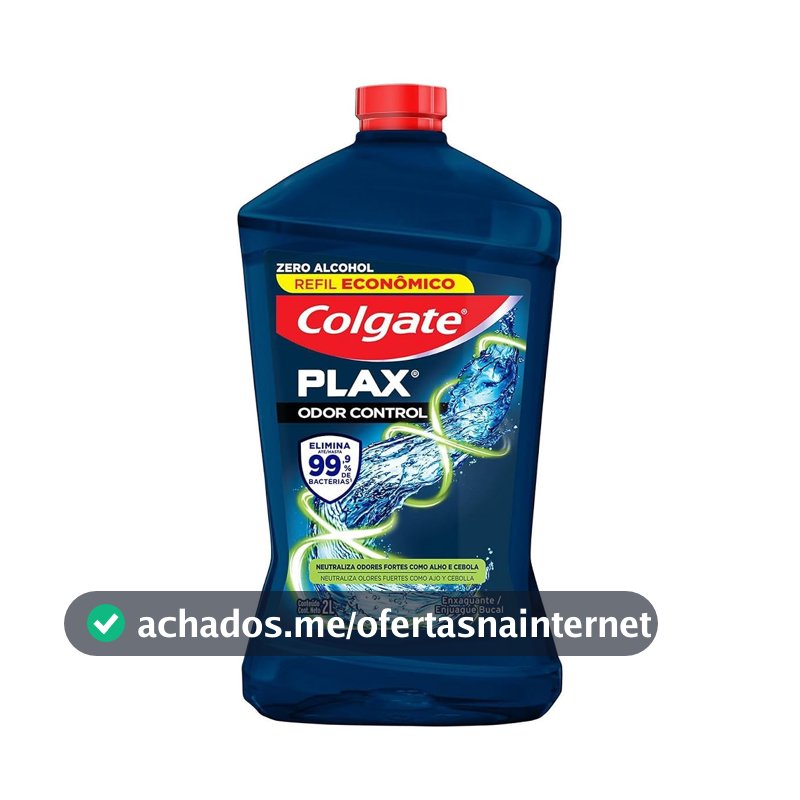 Enxaguante Bucal Colgate Plax Odor Control, Sem Álcool, 2L
