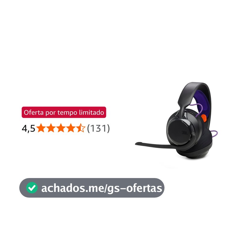 JBL, Fone de Ouvido Gamer, Headset, Quantum 250, Cancelamento de Ruído - Preto
