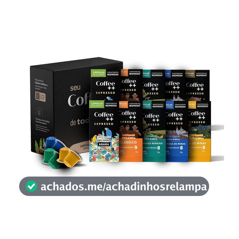 Kit de Cápsulas de Café Coffee Mais, compatível com Nespresso, contém 100 cápsulas
