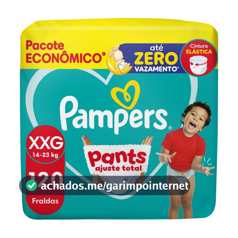 Fralda Pampers Pants Ajuste Total Tamanho XXG, 120 Unidades