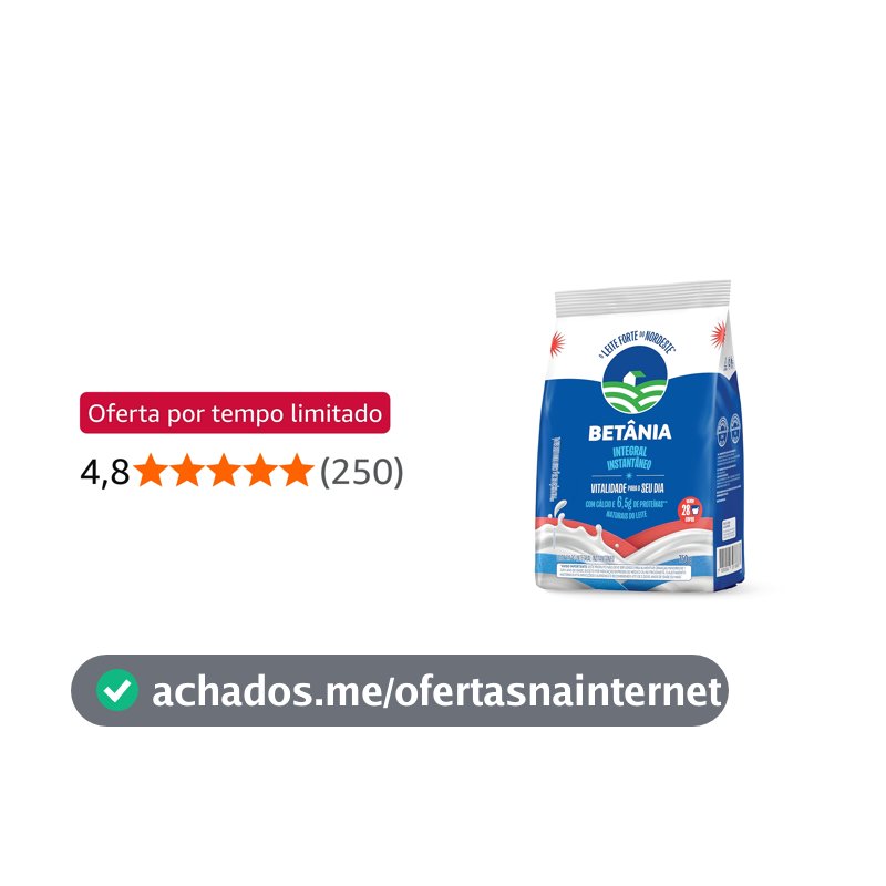 Betânia - Leite em Pó Integral Instantâneo 750g