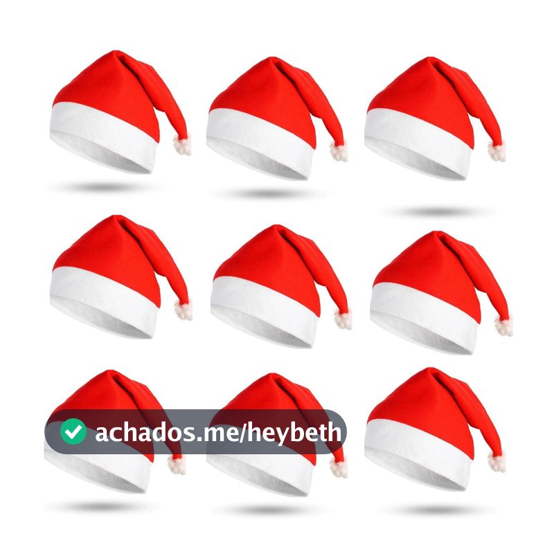 Kit 12 Gorro Natal Papai Noel Fantasia Chapeu Natalino Premium