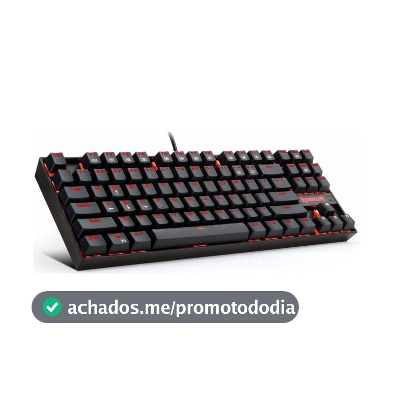 Teclado Gamer Redragon Kumara Red Mecânico ABNT2 Switch Outemu Brown K552-2 PT-Brown, UNICO