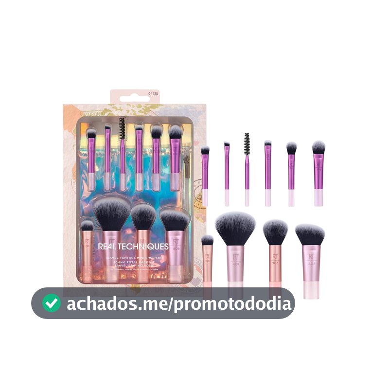 Kit de mini pincéis Fanstasy Real Technique para viagem, pincéis de maquiagem, mini pincéis de tamanho, perfeitos para viagens ou passeios, conjunto de 10 peças