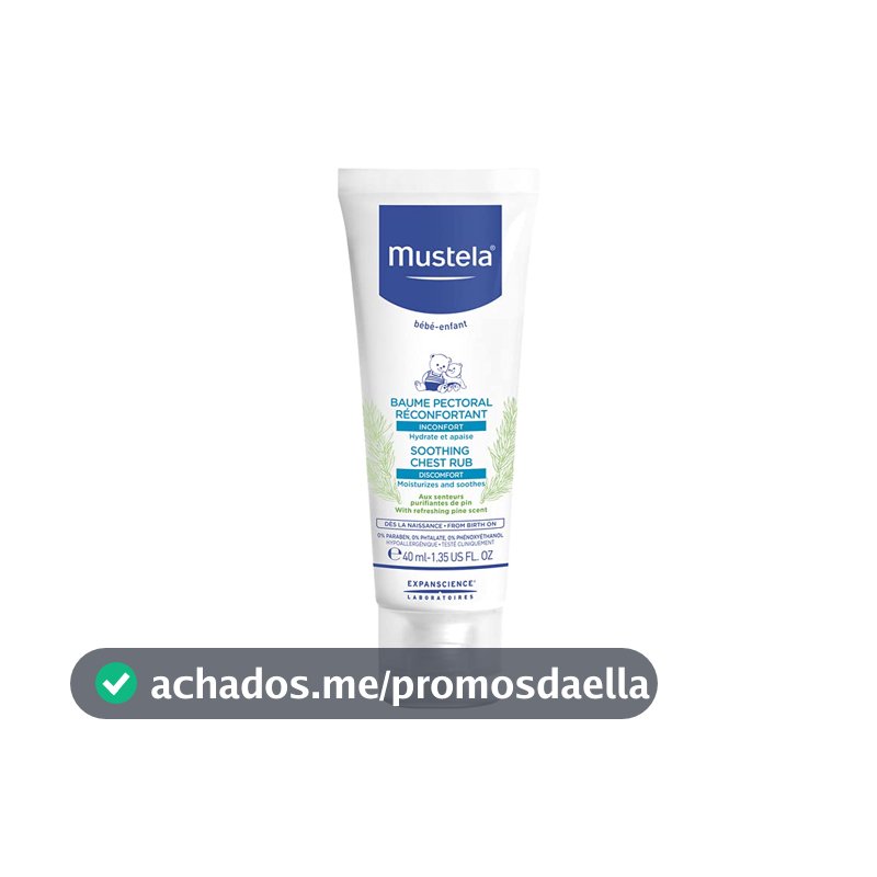 Mustela Bálsamo Peitoral Reconfortante 40 ml, Mustela Bebê, Azul, 40 ml