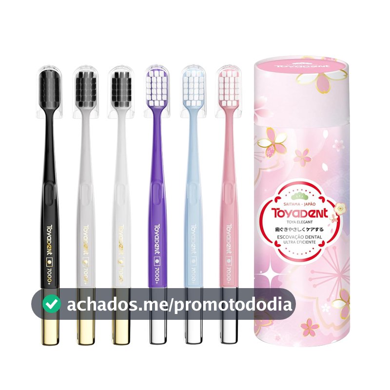 TOYADENT Escova de Dentes Ultra Macia Série Sakura, Kit com 6 Unidades