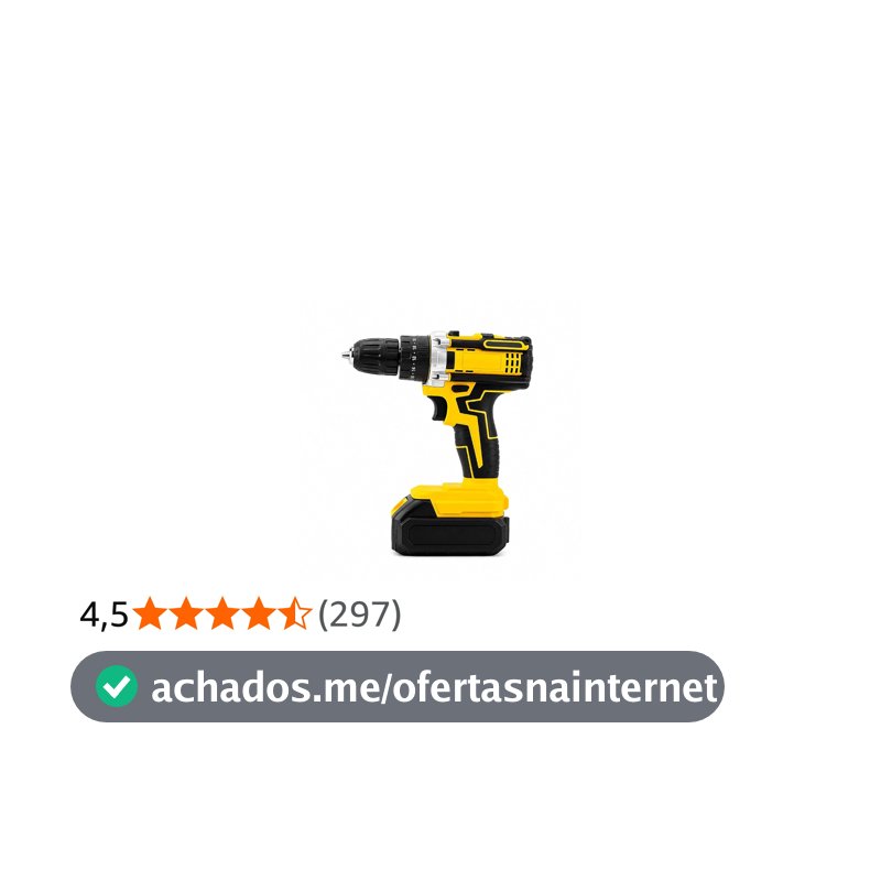 Parafusadeira Furadeira a Bateria 21V com Empunhadura Emborrachada, Bateria Recarregável e Carregador Bivolt