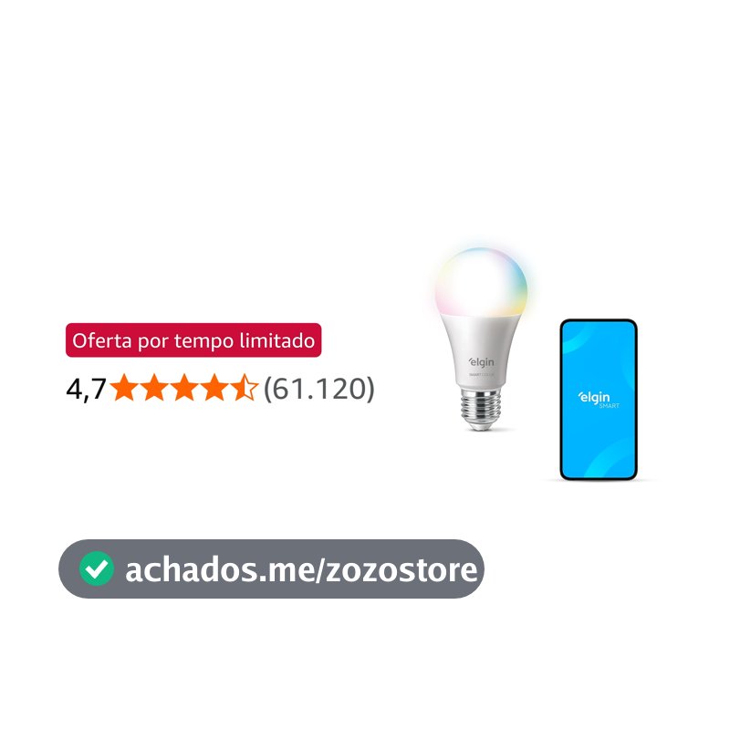 Lâmpada Inteligente Smart Color 10W Elgin RGB Wifi Compatível com Alexa e Google Home