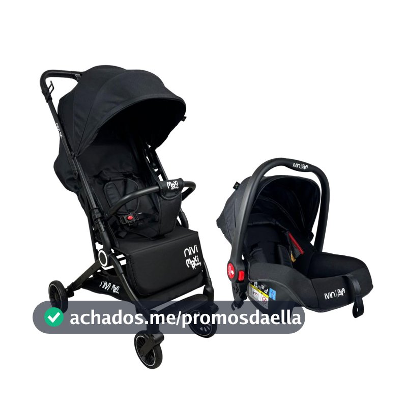 Carrinho de Passeio C/Bebê Conforto TS NIVI Maxi Baby (Preto)