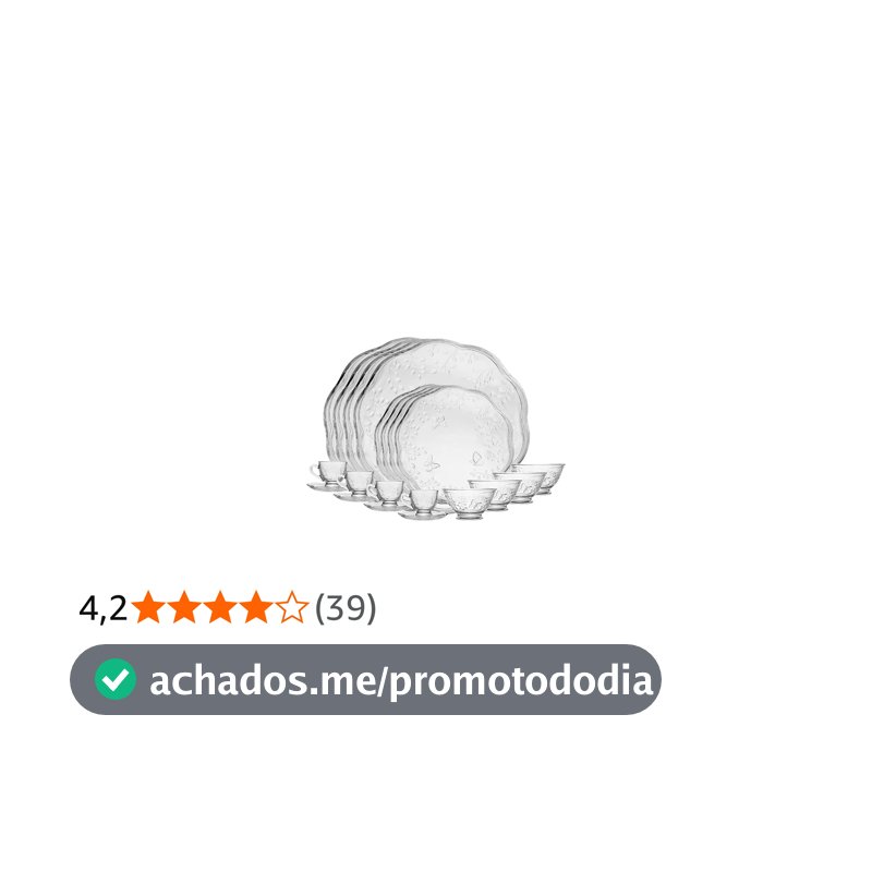LYOR - Jogo de Jantar 20 peças New Butterfly em Cristal Ecológico - 4 Xícaras 135ml com Pires, 4 Bowl, 4 Pratos Raso e 4 Pratos para Sobremesa.