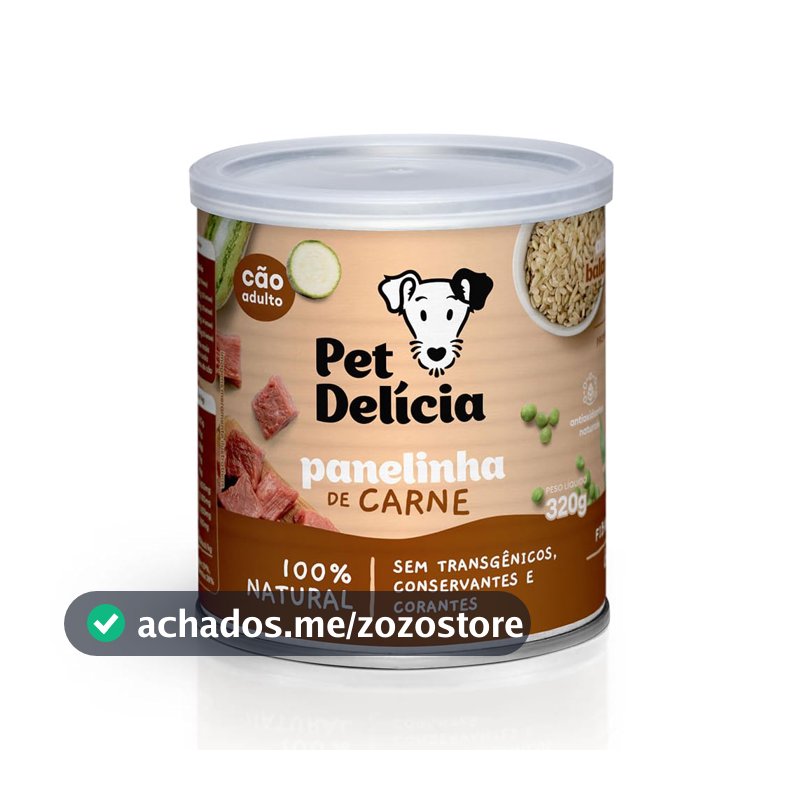 Pet Delícia Panelinha de Carne 320g, Ração Úmida para Cães