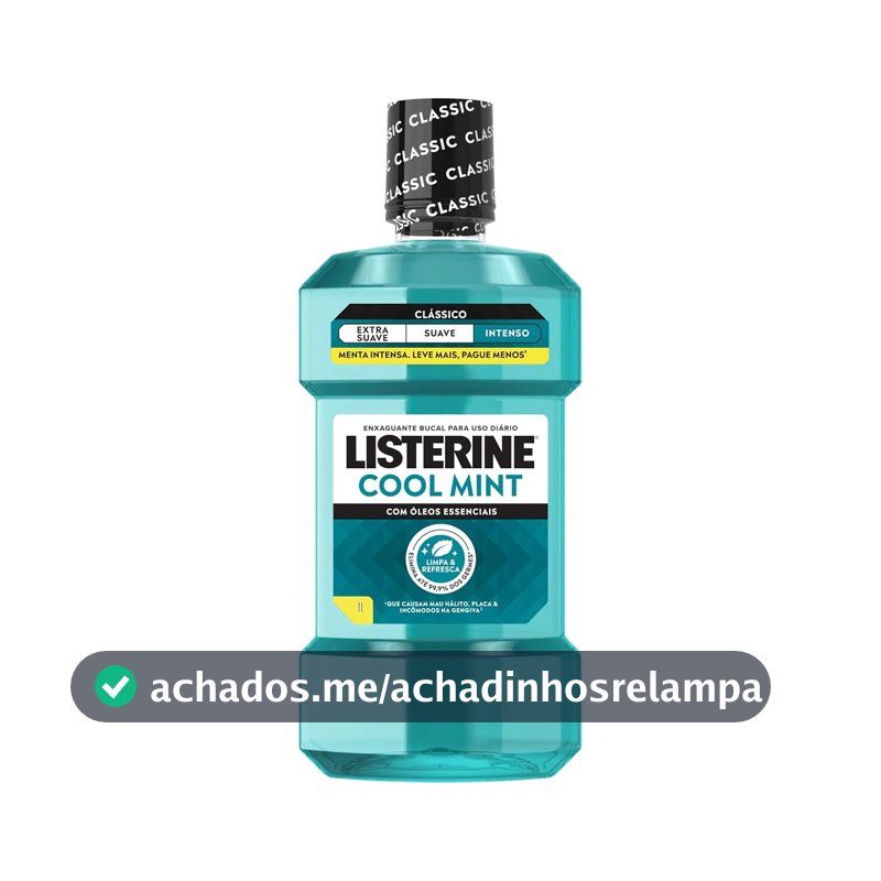 Enxaguante Bucal Cool Mint Listerine, Menta, 1L