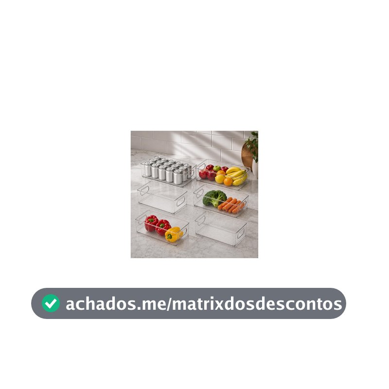 Kit 6 Organizadores Multiuso para Geladeira e Armário