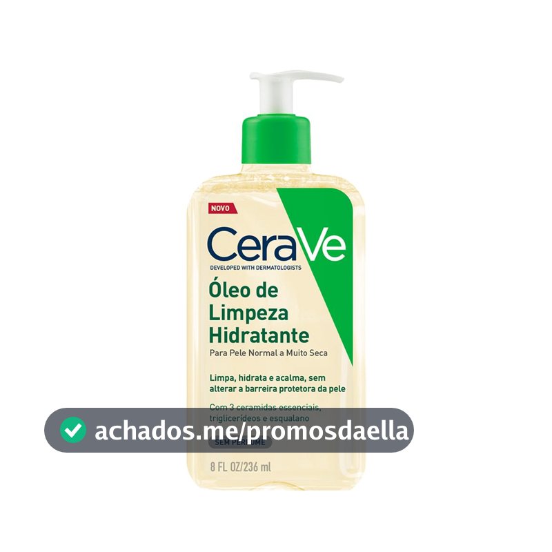 CeraVe Óleo de Limpeza Hidratante para Banho, Sem Fragrância, 236ml