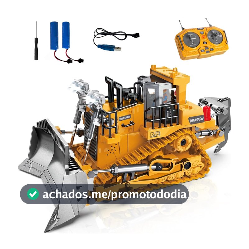 Bulldozer de Controle Remoto 2,4 Ghz - - Aminhão de Construção de Controle Remoto, Ideal para Crianças de 6 Anos ou Mais