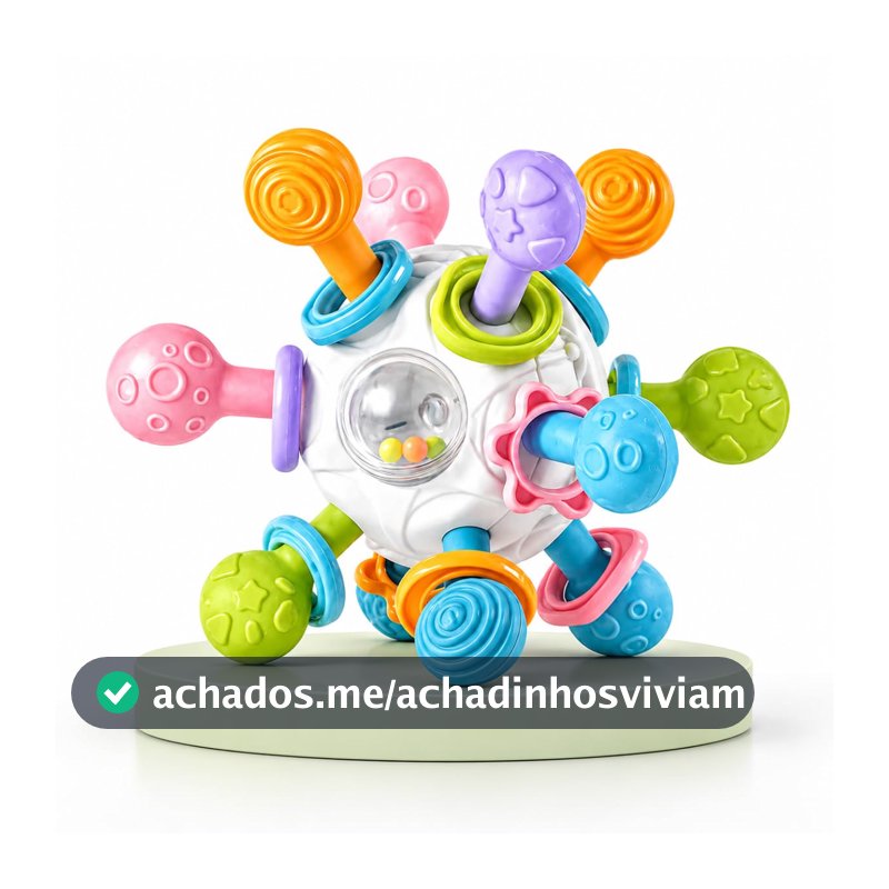 Mordedor Infantil Flexível 360 com Chocalho e Texturas Branco