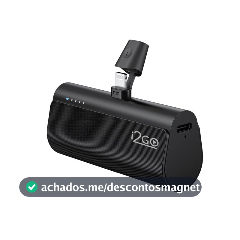 I2GO, Carregador Portátil (Power Bank), Pocket, 5000mAh, Não Necessita Cabos, Modelo Lightning