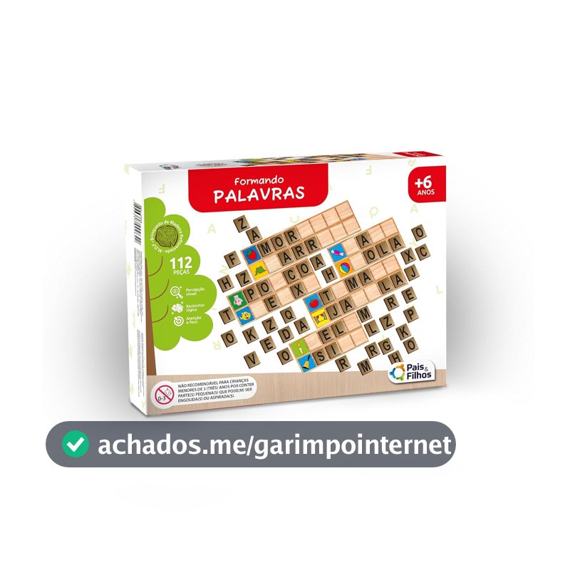 Brinquedo Pedagógico de Madeira Pais e Filhos, Formando Palavras