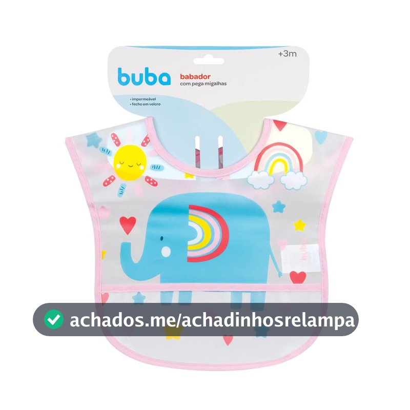 Babador com Bolso Buba, Arco-Íris Colorido