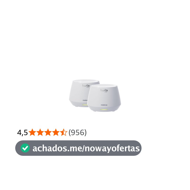 Conjunto de Roteador Sem Fio WI-FI 6 Twibi Force AX Branco Intelbras
