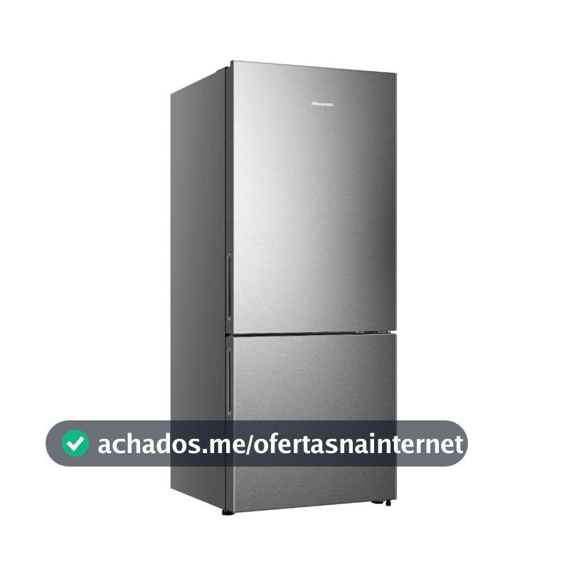 Geladeira Hisense Frost Free Inverse 417L Bottom Freezer RB422 Inox 127V