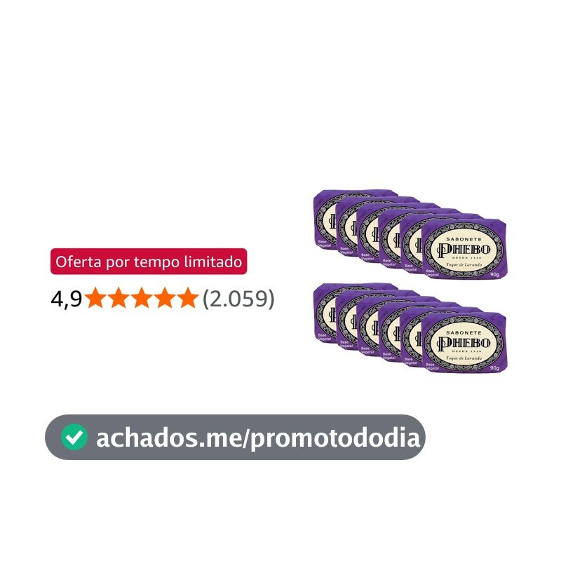 Phebo Sabonete, Toque De Lavanda, 90g, 12 Unidades