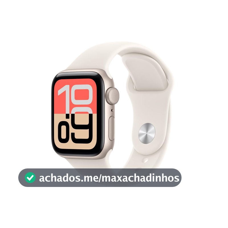 Apple Watch SE 3 GPS, Caixa em alumínio luz das estrelas de 40 mm com Bracelete desportiva luz das estrelas - P/M