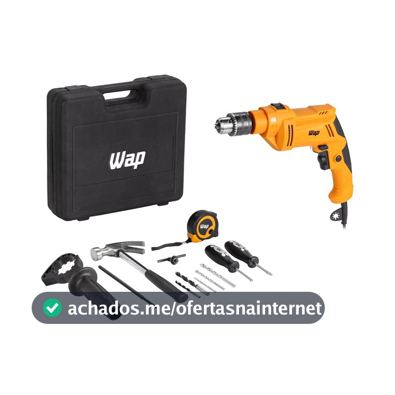 WAP Parafusadeira e Furadeira de Impacto WAP WF 700K10 W2 com Mandril de 10mm e Kit Maleta 11 Acessórios 127V
