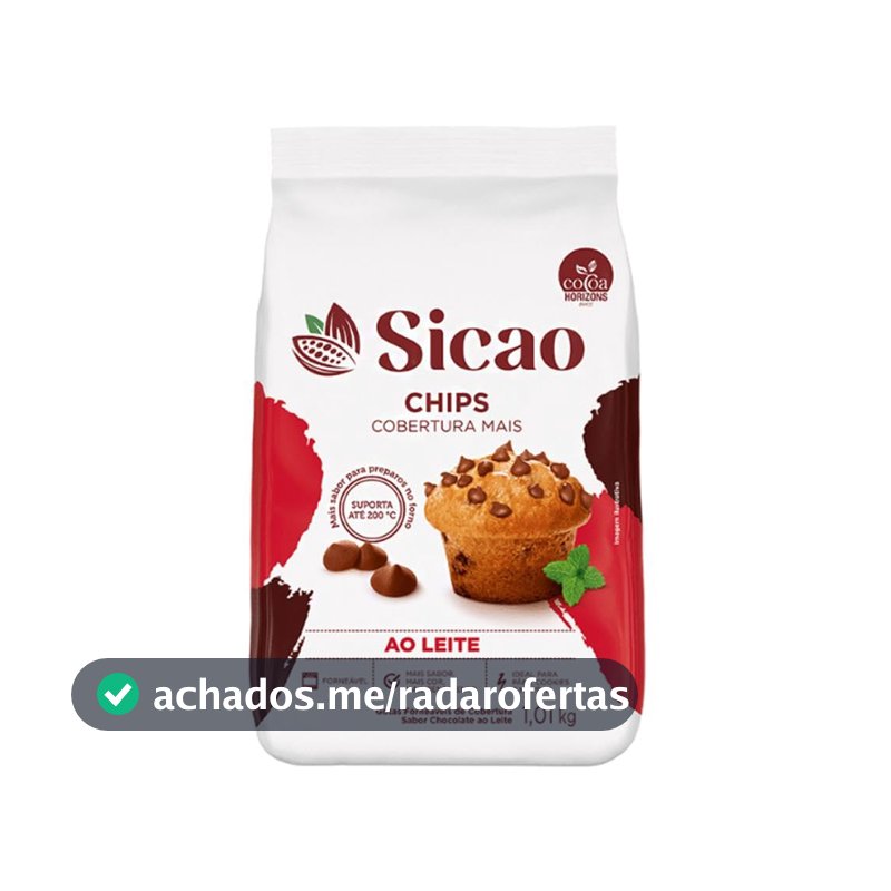 Cobertura em Gotas Sicao, Sabor Chocolate ao Leite, 1,01kg