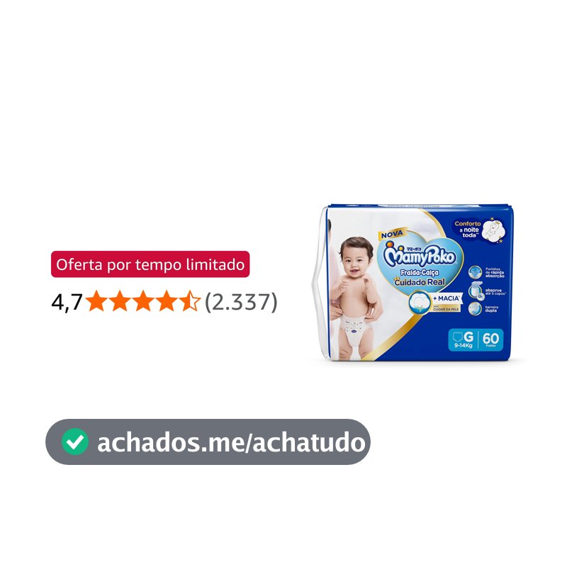 MamyPoko Fralda-Calça Cuidado Real G 60 Unidades