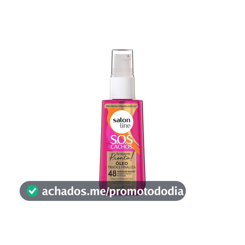 Salon Line, Óleo Reparador, SOS Cachos, De Repente Pronta, Vegano - Para Cabelos Cacheados e Crespos, 42ml