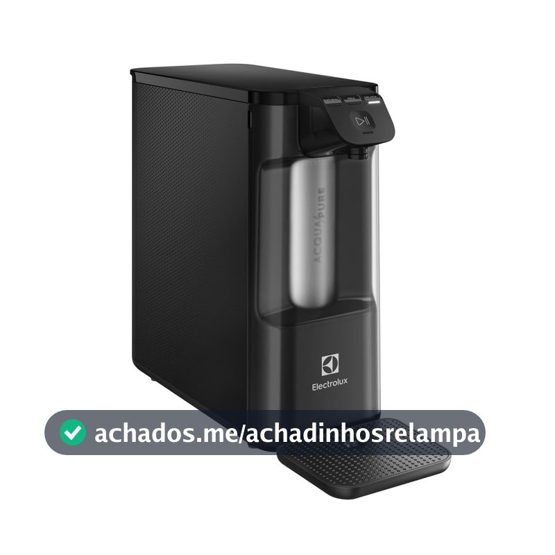 Electrolux Purificador de Água Gelada Fria e Natural Elétrico Compacto Eletronico placa Filtro refil 6 meses ou 3000l Painel Touch Bivolt Preto PE12P
