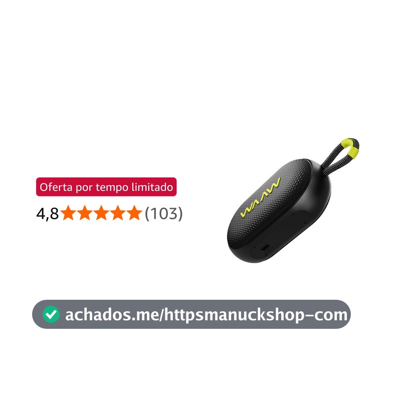 WAAW by ALOK Caixa de Som Bluetooth ME 110 12 Horas de Reprodução, Resistente à Água com Alça Integrada