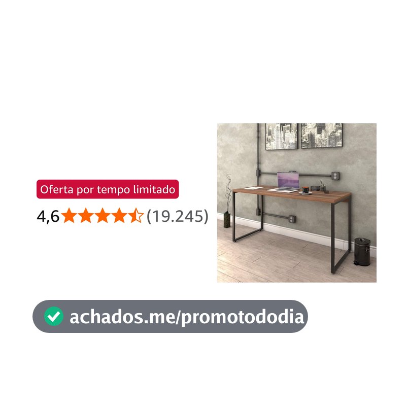 Mesa para Escritório Office Estilo Industrial 1,50m Kuadra, Compace