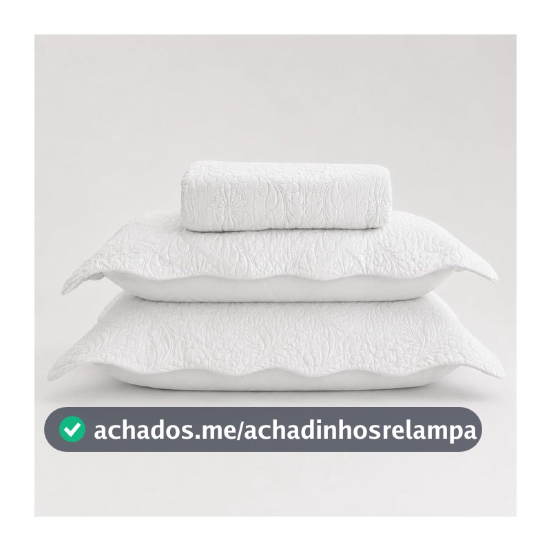 LYOR - Colcha Matelassê Casal Arabeske com 2 Porta Travesseiros Microfibra Branco